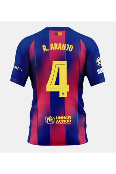 Barcelona Ronald Araujo #4 Jalkapallovaatteet Kotipaita 2025-26 Lyhythihainen Barcelona Ronald Araujo #4 Jalkapallovaatteet Kotipaita 2025-26 Lyhythihainen